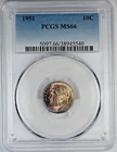 1951 PCGS MS 66 United States Roosevelt Dime - Toned