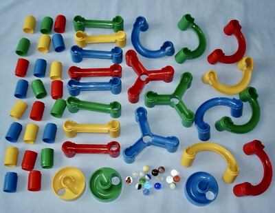45 pc TOTO TOYS Marble Run Race Track Game marbleworks ball maze 15  marbles