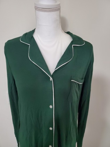 Amazon Essentials Women's Piped Nightshirt Green Small A10 - Picture 2 of 5
