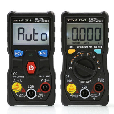 Digital-Multimeter Auto Range AC DC V/A Ohm Current Meter Tester ZT-S1,ZT-C1/C2