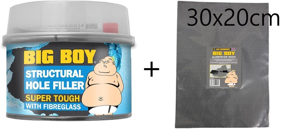 Fibre Glass Body Filler Bridger Strong Car Home Boat Repair + Aluminim Mesh Kit