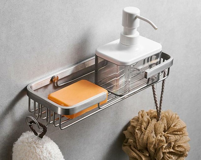 Brushed Nickel Stainless Steel 304 Soap Dish Holder Wall Mounted