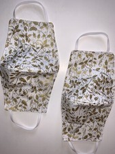 White And Gold Leaf Face Mask