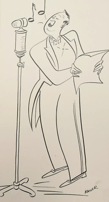 Singer | Pen drawing by Max Bauer | for the flying leaves, Munich