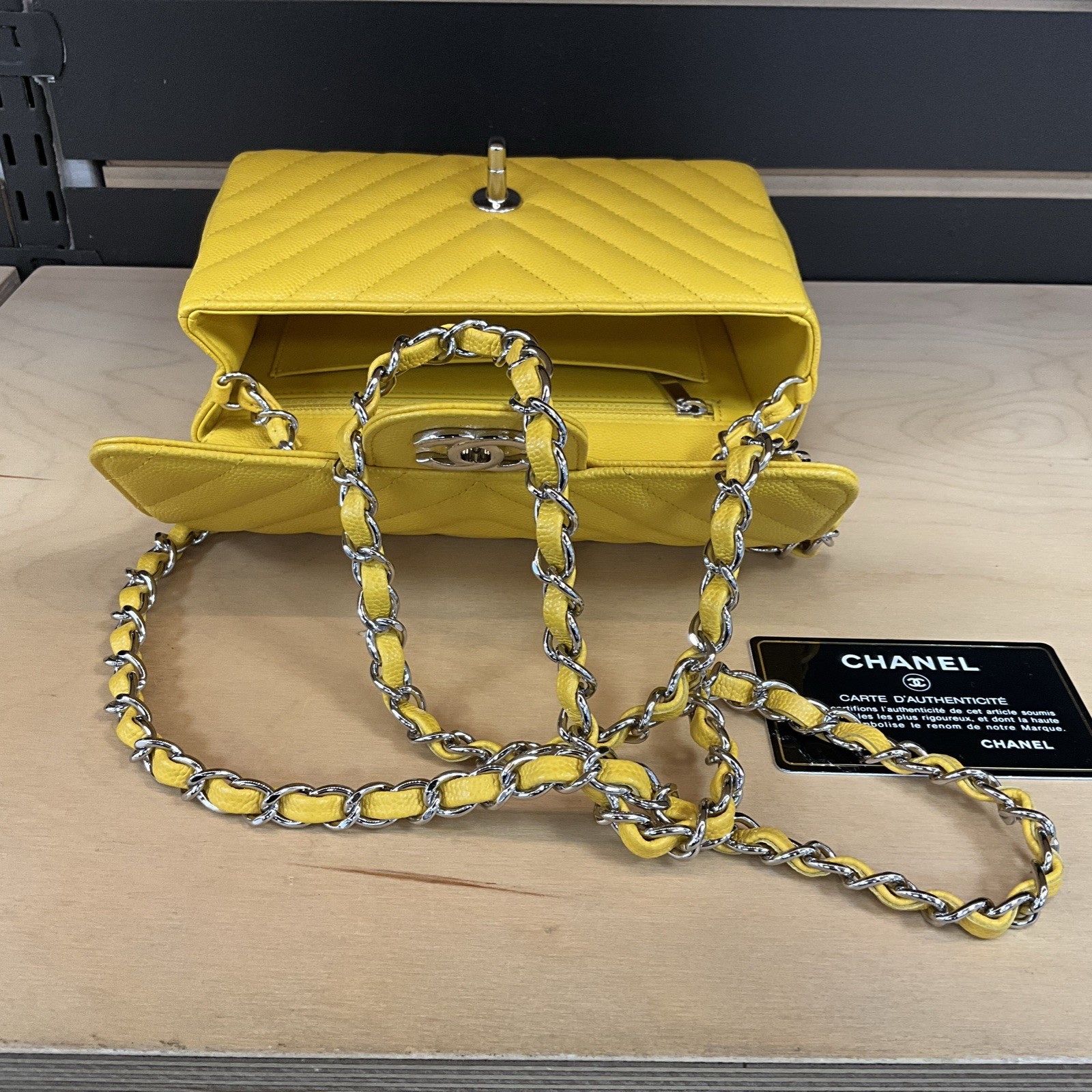 Chanel Yellow Mini Rectangular Flap Bag - image 9