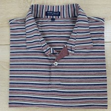 NO LOGOS Men's XL Peter Millar Crown Crafted USA Striped Pastel Golf Polo Shirt