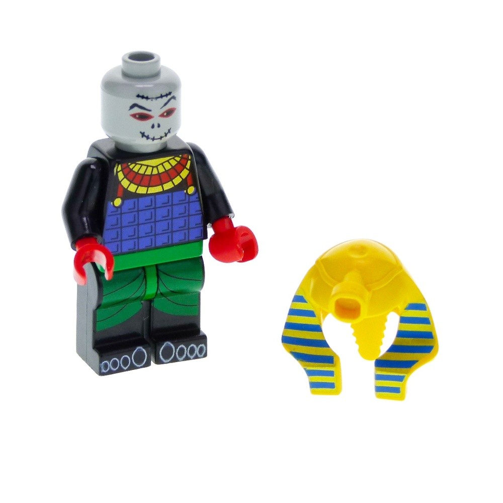 1X Lego Minifigure Adventurers Pharaoh Hotep Mummy Headgear Yellow Blue Adv021
