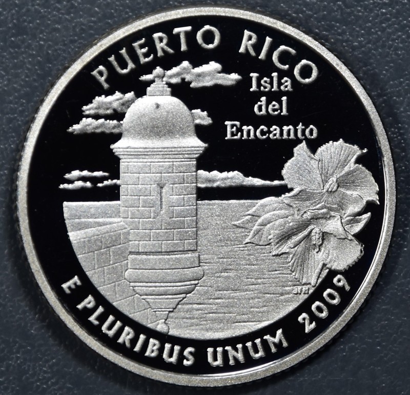 2009-S 25C SILVER DC & TERRITORIES QUARTER PROOF Puerto Rico Gr: Gem PR A7692