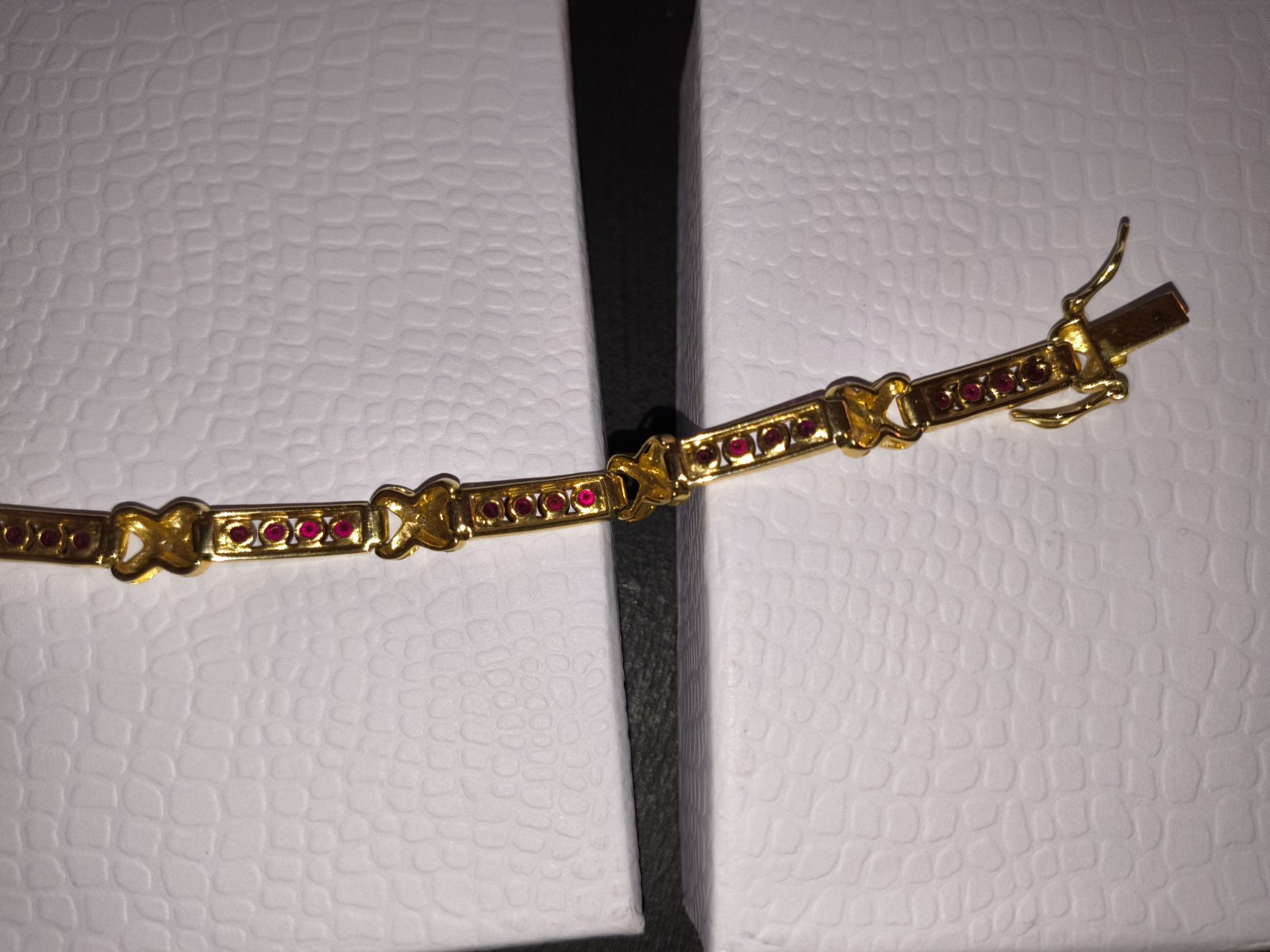 Ruby Bracelet 925 Silver Gold Plated - image 7