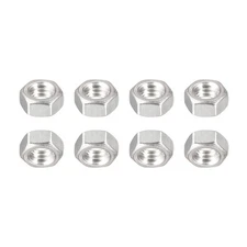 8 Pack 1/4-20(UNC) Hex Nuts 304 Stainless Steel Hexagonal Nuts Silver Tone