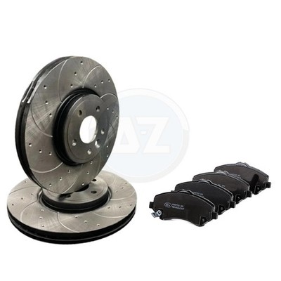 GELOCHTE GERILLTE BREMSSCHEIBEN BELÄGE VORNE FÜR JEEP WRANGLER (JK) 2.8 CRD 3.6 V6 3.8