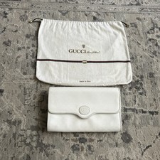 Vintage GUCCI Small White Micro GG Clutch Handbag