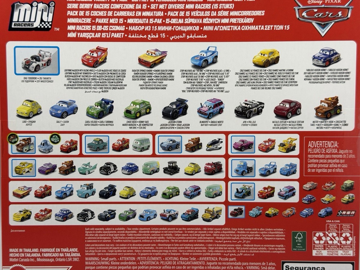 Disney Pixar Cars 3 Mini Racers Variety 15 Pack Metal Racing SHU