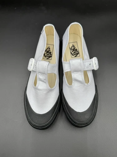 Scarpe Vans taglia 8 Maryjane donna suola grossa fibbia sneaker piatta metallizzata