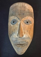 AFRICAN TRIBAL MASK Vintage Hand Carved Antique LEGA/WAREGA CONGO Folk Art