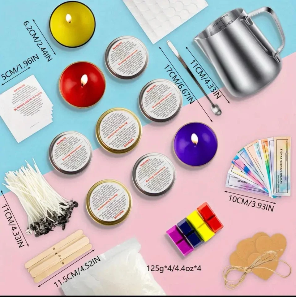 Complete beeswax candle making kit. DIY candle Supplies For Kids And Adult. Gift - Image 2 of 4
