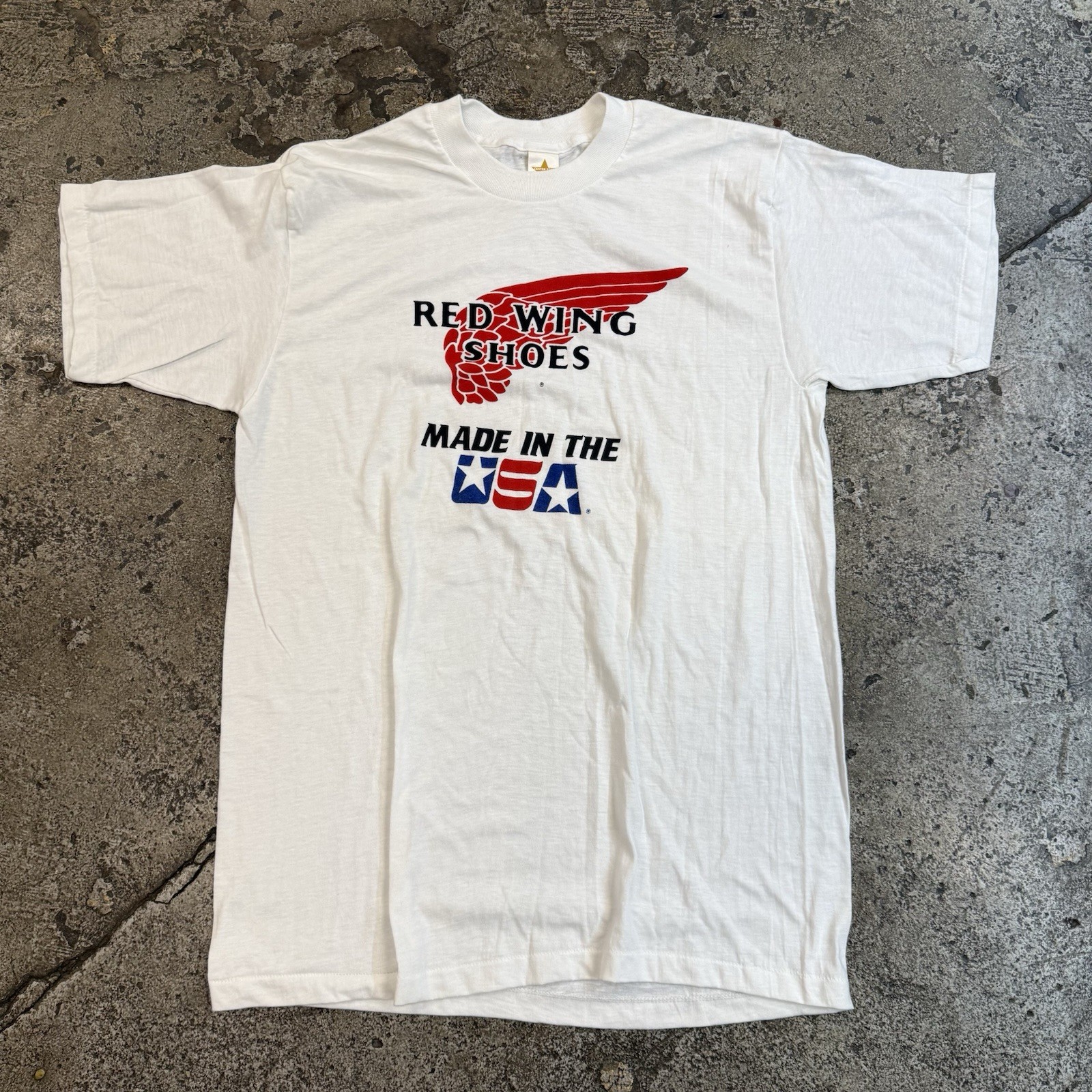 Red Wing, Vintage 80s Red Wing Boots Made In USA White Tee Men’s XL