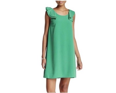 NWT $98 Cece Emerald Green Ruffle Sleeveless Short A-Line Dress Size Medium