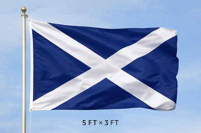 Flag Of Scotland Saltire Or The Saint Andrew`s Cross Blowing In The - Foto 10