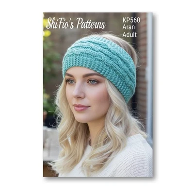 SHIFIO'S PATTERNS Knitting Pattern for Ladies Aran Headband, KP560