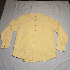 Scandia Woods Mens Shirt Large Reg Chamois Yellow Cotton flannel Soft Vintage