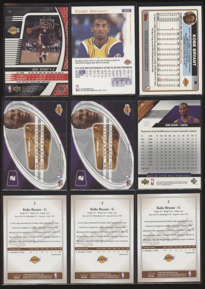50 Lot Kobe Bryant LA Lakers HOF w 1996 Upper Deck Rookie Green Starquest Insert - Image 4 of 4