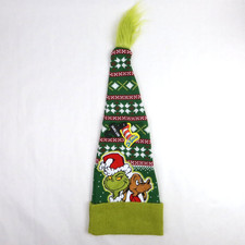 Dr. Seuss How The Grinch Stole Christmas Beanie Fair Isle Santa Hat Embroidered