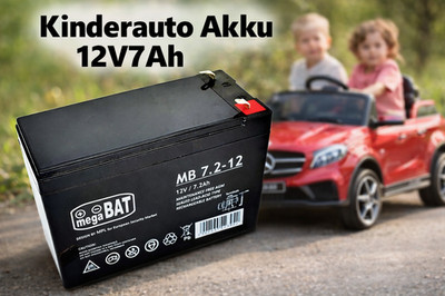 KAAN megaBAT | 12V7Ah AGM Gel wartungsfrei Akku für Kinderautos Quad, Bike Buggy