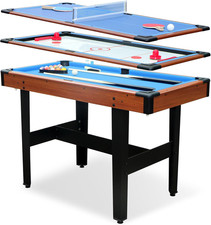 48" 3-in-1 Multi Game Table: Pool, Ping Pong Glide Hockey for Family Fun