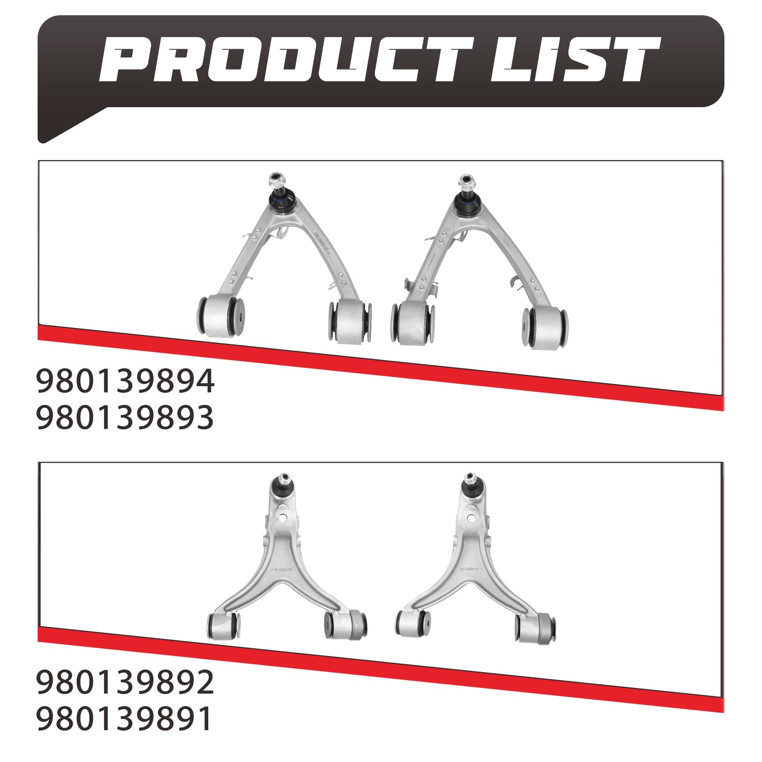 4Pcs For Maserati Quattroporte Granturismo M139 Front Upper Lower Control Arm