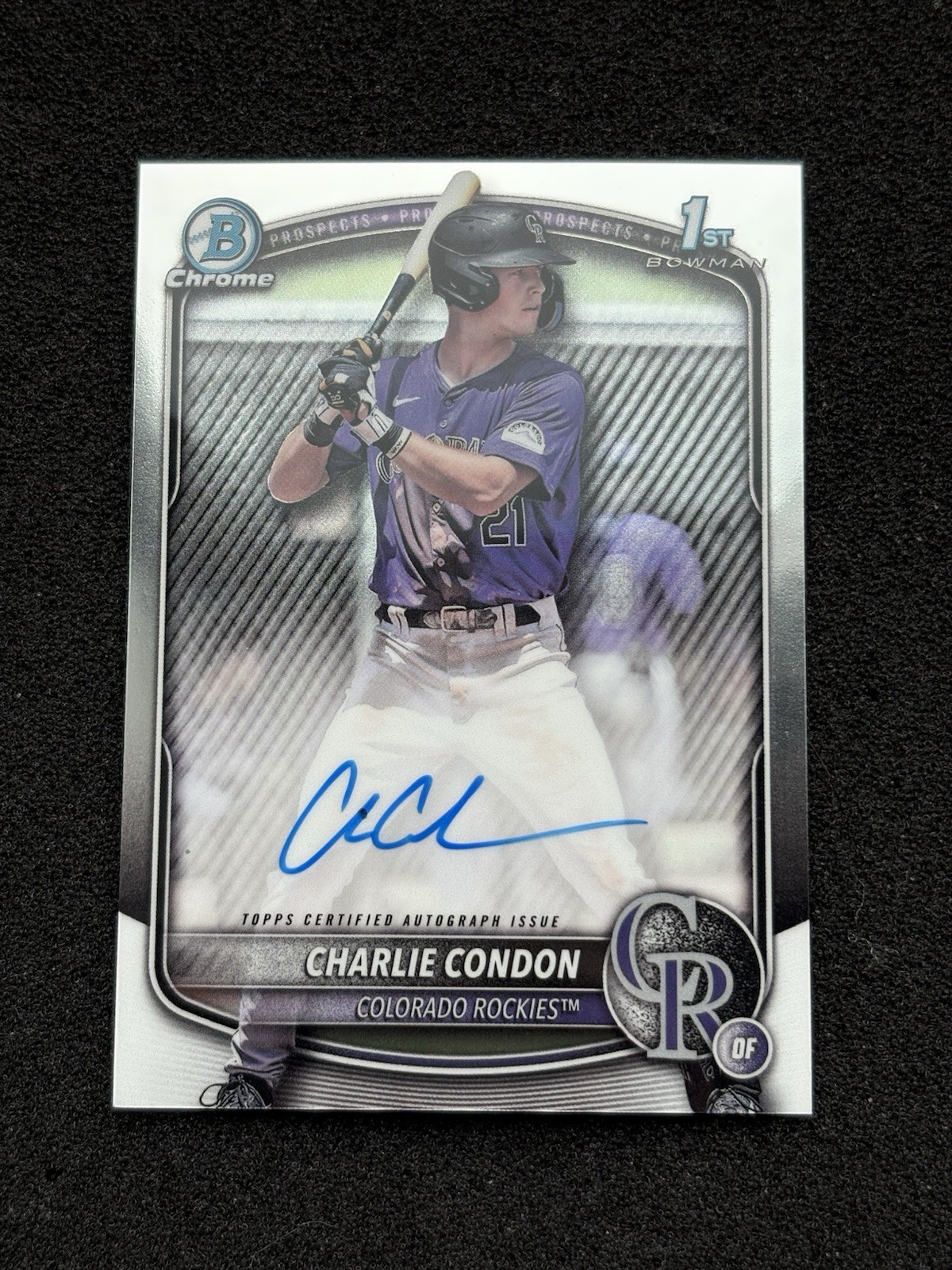 2025 Bowman Charlie Condon Chrome Auto Autograph 1st Prospect #CPA-CC Rockies