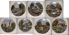 7 x Royal Worcester Roger Kent Romance Of The Waterways Collector Plates Canal