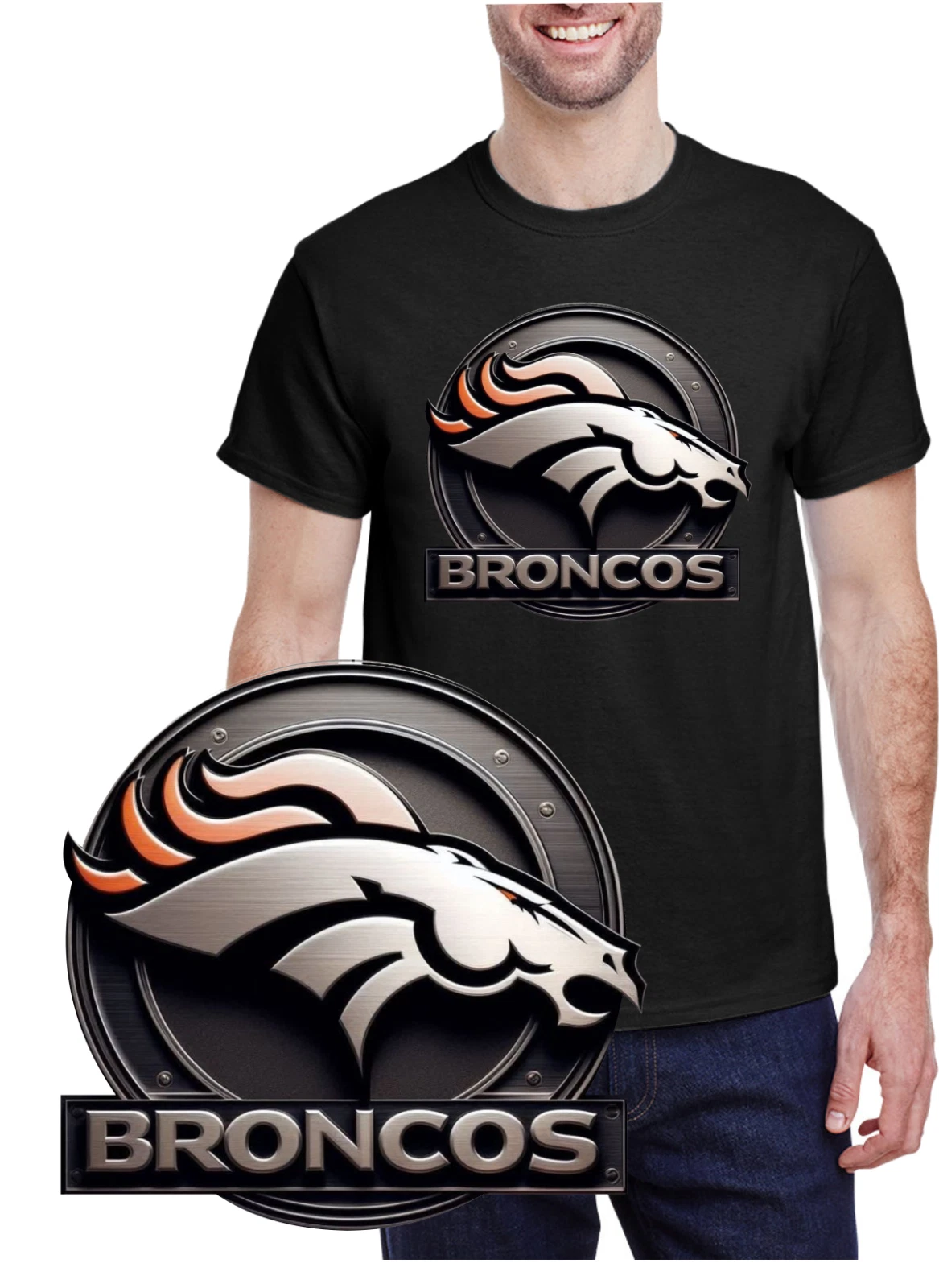 Denver Broncos Shield / Wicking Performance T-shirt