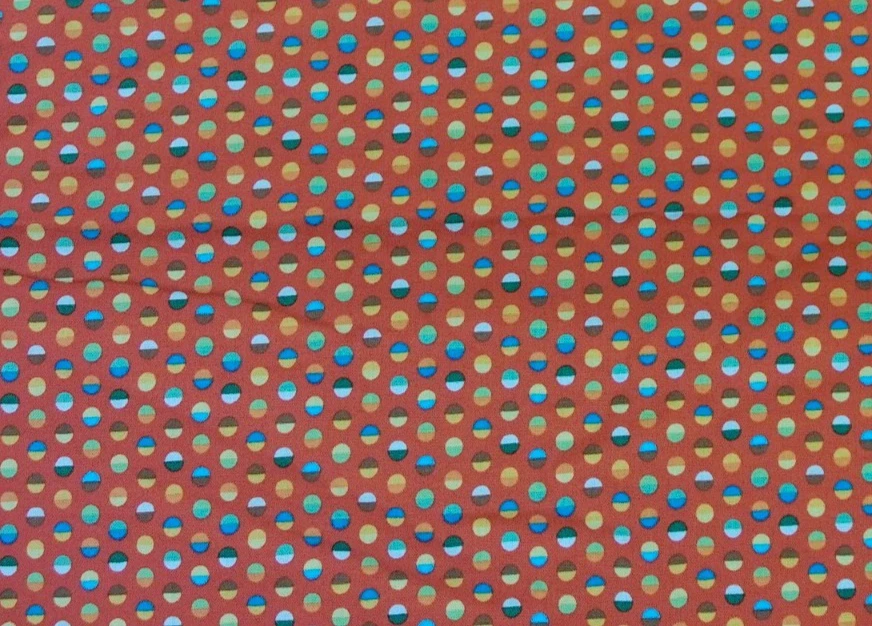 Tela de algodón Little Genius naranja multi lunares Debrorah Edwards BTHY #4 Foto 3 de 4