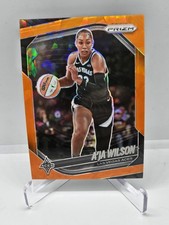2025 Panini Prizm WNBA A'Ja Wilson #76 MVP Orange Cracked Ice Las Vegas Aces