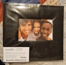 Recollections Black Fabric Book Bound 100 Pages 200 Photos Photo Album