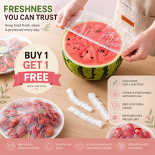 100PCS Elastic Food Covers Reusable Plastic Wrap Bowl Plate Storage Covers