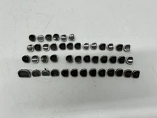 Set 44 Vtg Salvaged Royal Arched Typewriter Keys Black Glass Face Letters Number