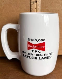 Budweiser Bowling PBA Touring Players Championship Mug Taylor Lanes 1987