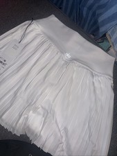 ALO Yoga Grand Slam Pleated Mini Tennis Skirt White Size Large