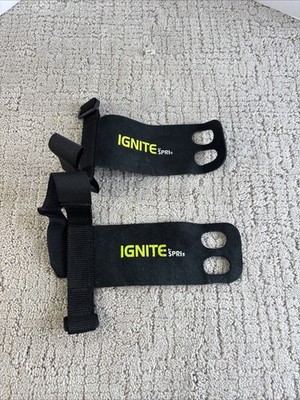 Ignite By SPRI Leather Workout Power Weightlifting Straps Wraps Grips.
