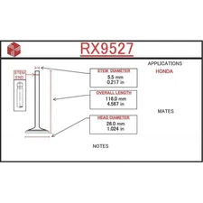 ITM Engine Components RX 9527 Engine Exhaust Valve
