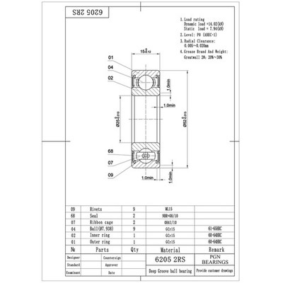 High-Quality Sealed Bearings - 10 Pack, 25mm Thickness