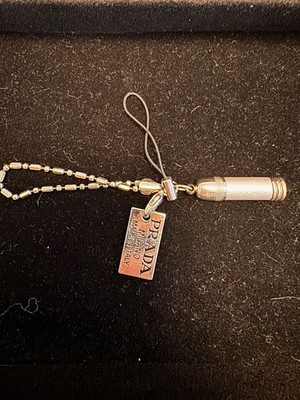 Genuine Prada Silver Keyring with perfume atomizer, very good condition
