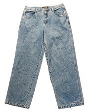 Vtg Southpole Jeans Men's 40 X 33" Blue Baggy Y2K Wide Carpenter Logo Spellout