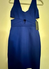 BCBG MAXAZRIA Annalisa Cutout « Bandage » Dress Royal Blue Mini NWT Size 0 XS