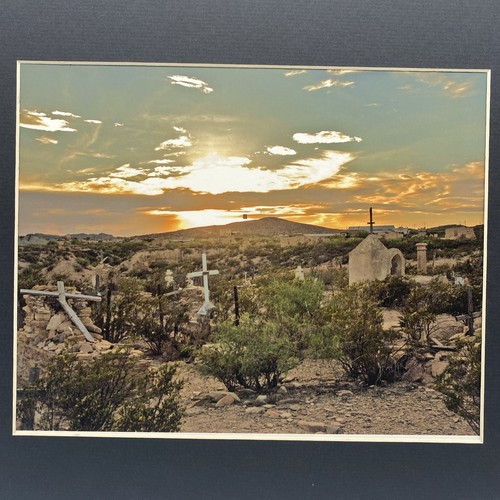 Matted Cemetery Sunset Landscape Photo Print 11 X 14 Wall Art Gallery Decor - Picture 2 of 4