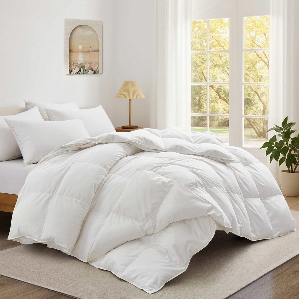2 in 1 Duvet, 90% Down Comforter Set 800 Fill Power, 100% Cotton Shell 500TC - Image 2 of 4