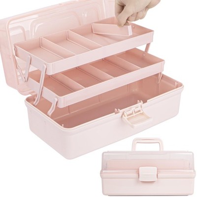 14in 3-Layer Multipurpose Craft Organizers and Storage with Adjustable Divide...