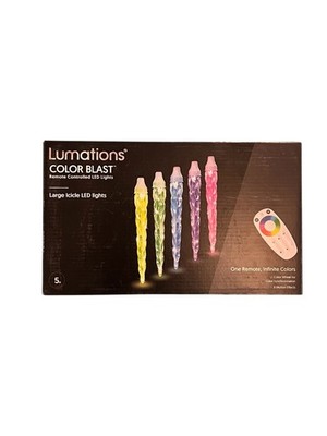 Lumations Color Blast 5 Large Icicle Lights With Remote Control  Infinite Colors